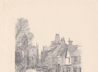 1926 CAMBRIDGE: TRUMPINGTON STREET - Antique Cambridge Print - Cambridge University Print - Cambridge Wall Art - 8.7 x 5.9 Inches