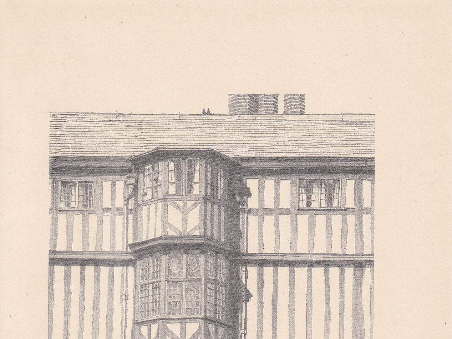 1926 CAMBRIDGE: QUEEN'S GALLERY - Antique Cambridge Print - Cambridge University Print - Cambridge Wall Art - 8.7 x 5.9 Inches