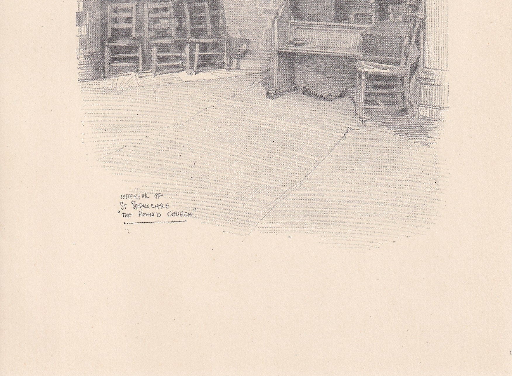 1926 CAMBRIDGE: ST SEPULCHRE - Antique Cambridge Print - Cambridge University Print - Cambridge Wall Art - 8.7 x 5.9 Inches