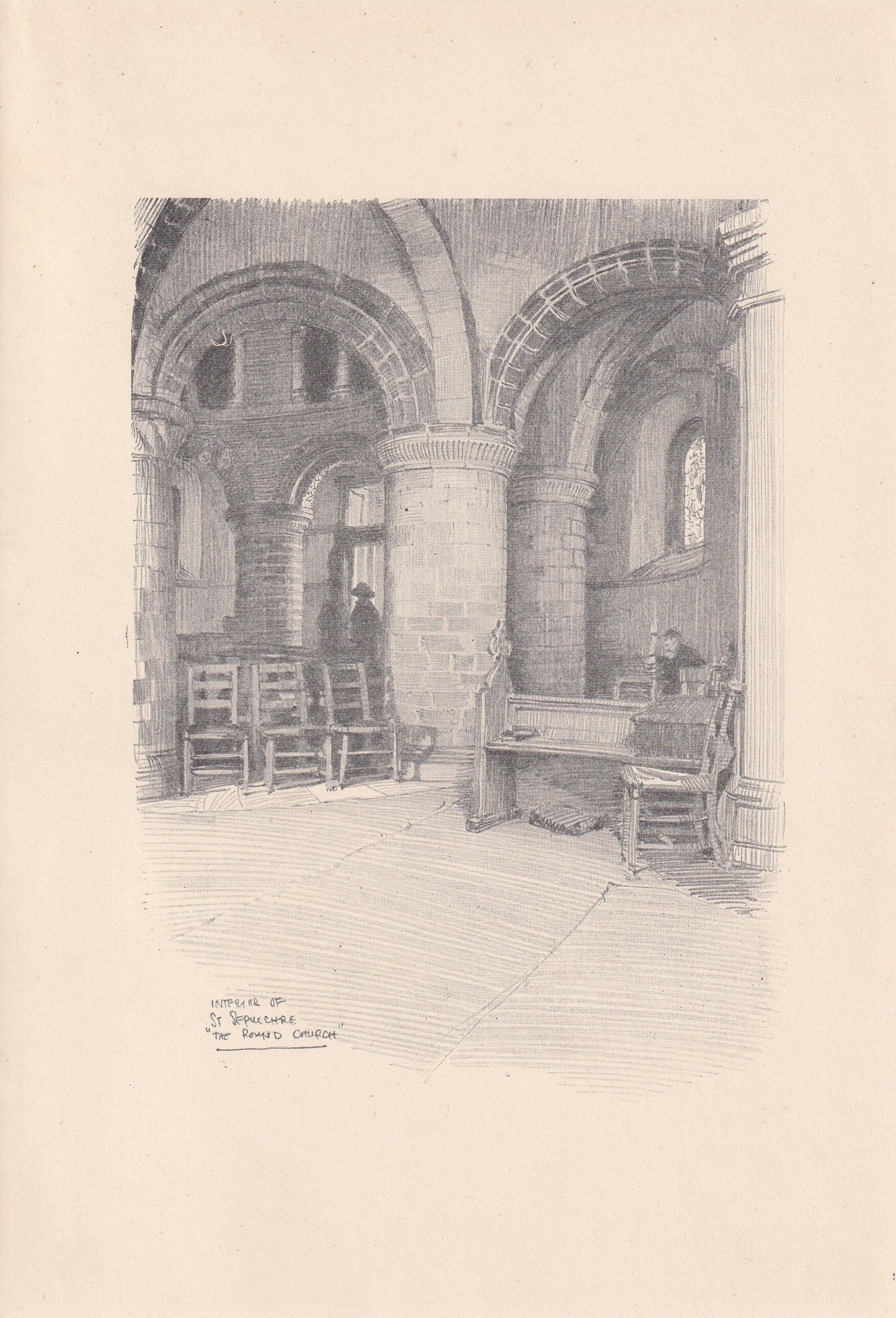 1926 CAMBRIDGE: ST SEPULCHRE - Antique Cambridge Print - Cambridge University Print - Cambridge Wall Art - 8.7 x 5.9 Inches