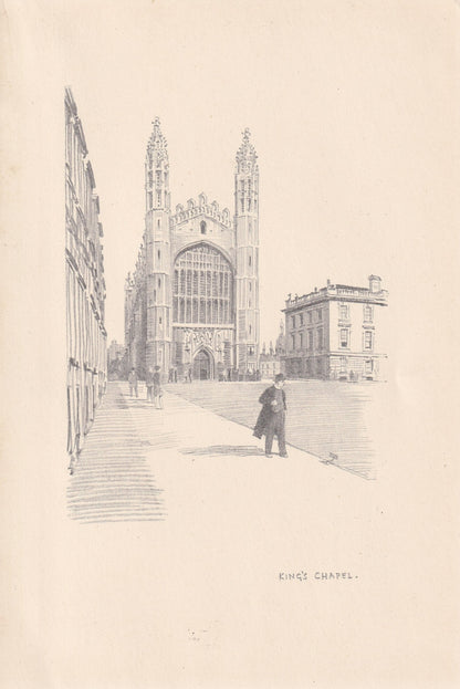 1926 CAMBRIDGE: KING'S CHAPEL - Antique Cambridge Print - Cambridge University Print - Cambridge Wall Art - 8.7 x 5.9 Inches