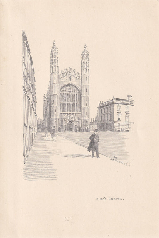 1926 CAMBRIDGE: KING'S CHAPEL - Antique Cambridge Print - Cambridge University Print - Cambridge Wall Art - 8.7 x 5.9 Inches