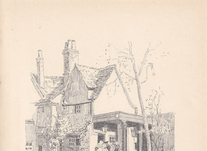 1923 OXFORD: TRINITY COLLEGE, The Porter's Lodge - Antique Oxford Print - Oxford University Print - Oxford Wall Art - 8.75 x 6 Inches