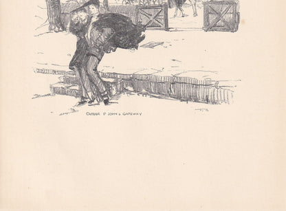 1923 OXFORD: St JOHN'S GATEWAY - Antique Oxford Print - Oxford University Print - Oxford Wall Art - 8.75 x 6 Inches