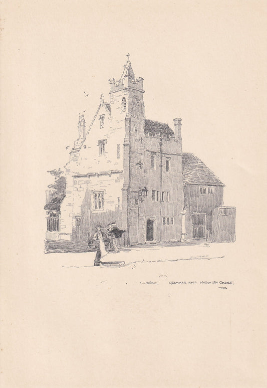 1923 OXFORD: MAGDALEN COLLEGE - Antique Oxford Print - Oxford University Print - Oxford Wall Art - 8.75 x 6 Inches