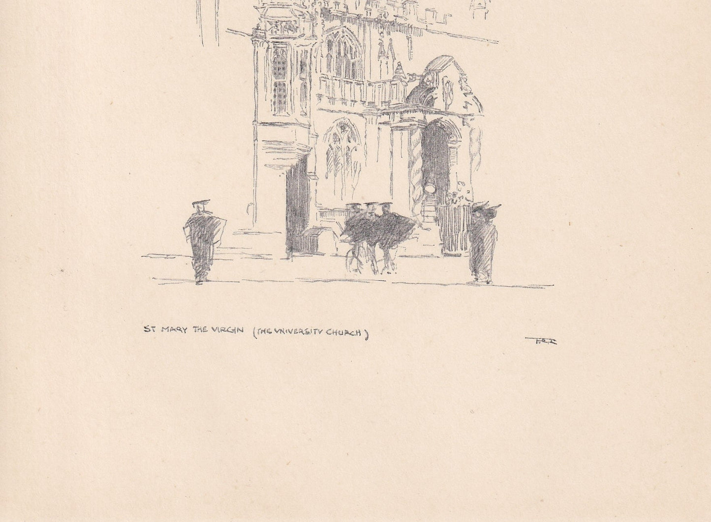 1923 OXFORD: St MARY The VIRGIN Church - Antique Oxford Print - Oxford University Print - Oxford Wall Art - 8.75 x 6 Inches