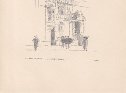 1923 OXFORD: St MARY The VIRGIN Church - Antique Oxford Print - Oxford University Print - Oxford Wall Art - 8.75 x 6 Inches