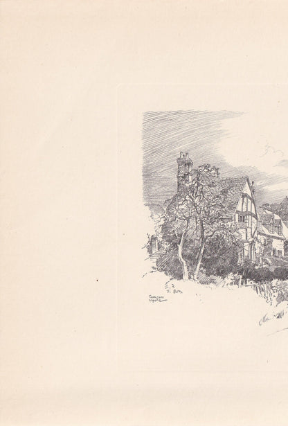 1929 BETCHWORTH - Antique Surrey Print - Surrey Drawing - Surrey Wall Art - Surrey Gift Idea - 10.15 x 7.25 Inches