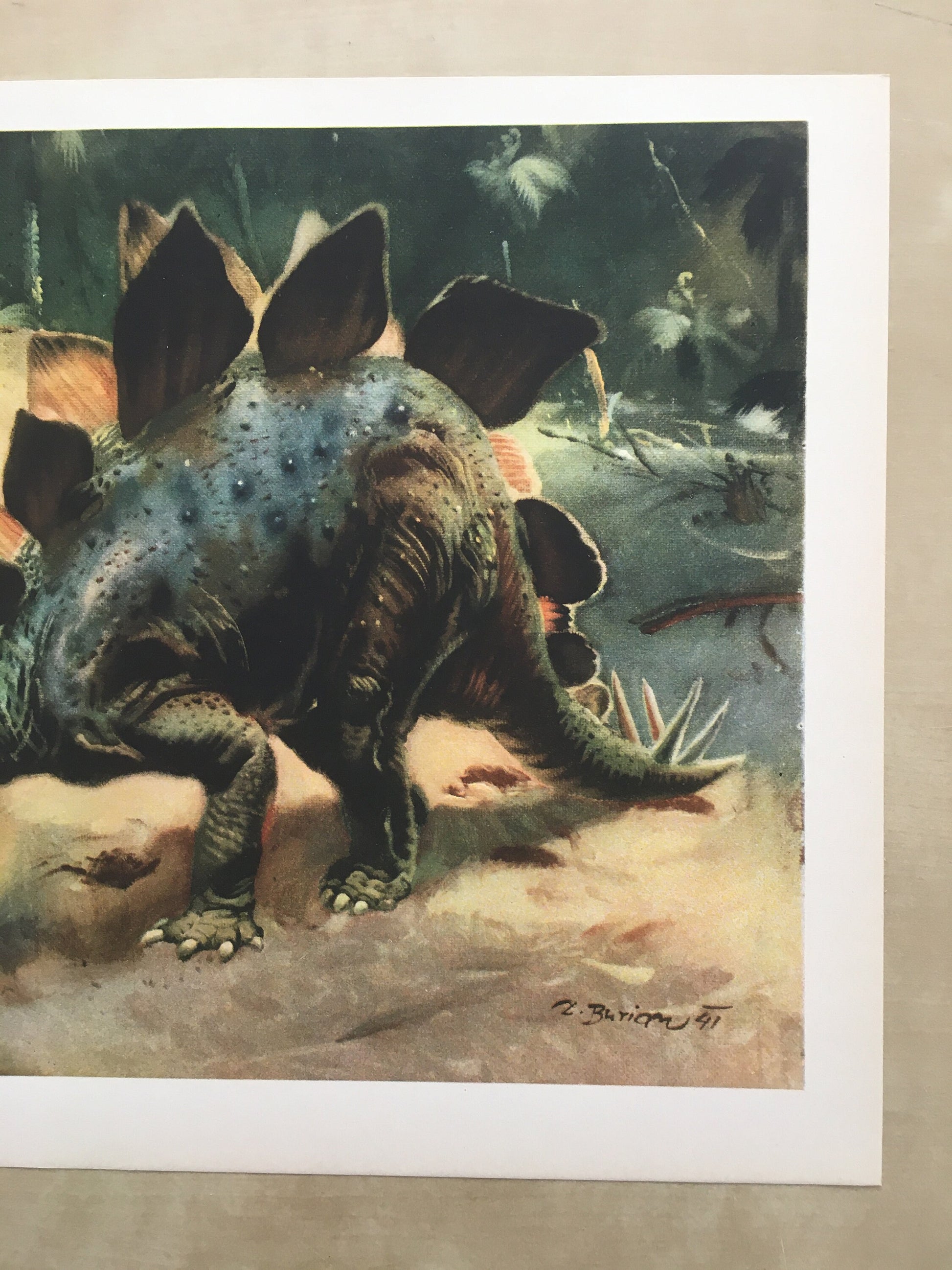 1960 STEGOSAURUS DINOSAUR Print - Prehistoric Animals Print - Paleoart - Dinosaur Decoration - 63 Years Old - 13.5 x 9.75 Inches
