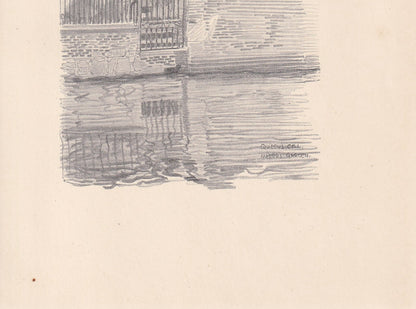 1926 CAMBRIDGE: QUEEN'S COLLEGE Master's Garden - Antique Cambridge Print - Cambridge University Print - Cambridge Wall Art - 97 Years Old