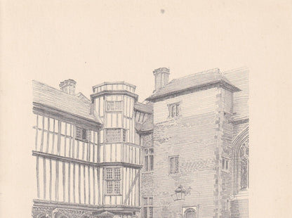 1926 CAMBRIDGE: QUEEN'S CLOISTER - Antique Cambridge Print - Cambridge University Print - Cambridge Wall Art - 8.7 x 5.9 Inches