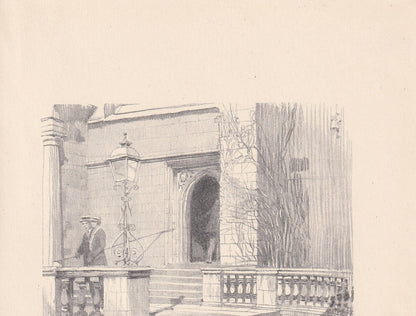 1926 CAMBRIDGE: TRINITY COLLEGE Screens Entrance - Antique Cambridge Print - Cambridge University Print - Cambridge Wall Art - 97 Years Old