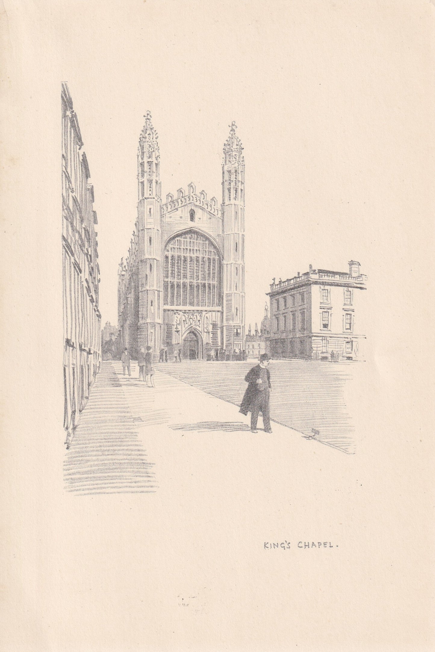 1926 CAMBRIDGE: KING'S CHAPEL - Antique Cambridge Print - Cambridge University Print - Cambridge Wall Art - 8.7 x 5.9 Inches