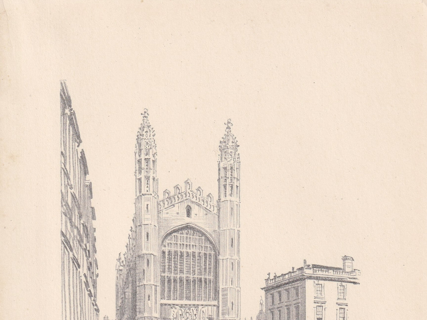 1926 CAMBRIDGE: KING'S CHAPEL - Antique Cambridge Print - Cambridge University Print - Cambridge Wall Art - 8.7 x 5.9 Inches
