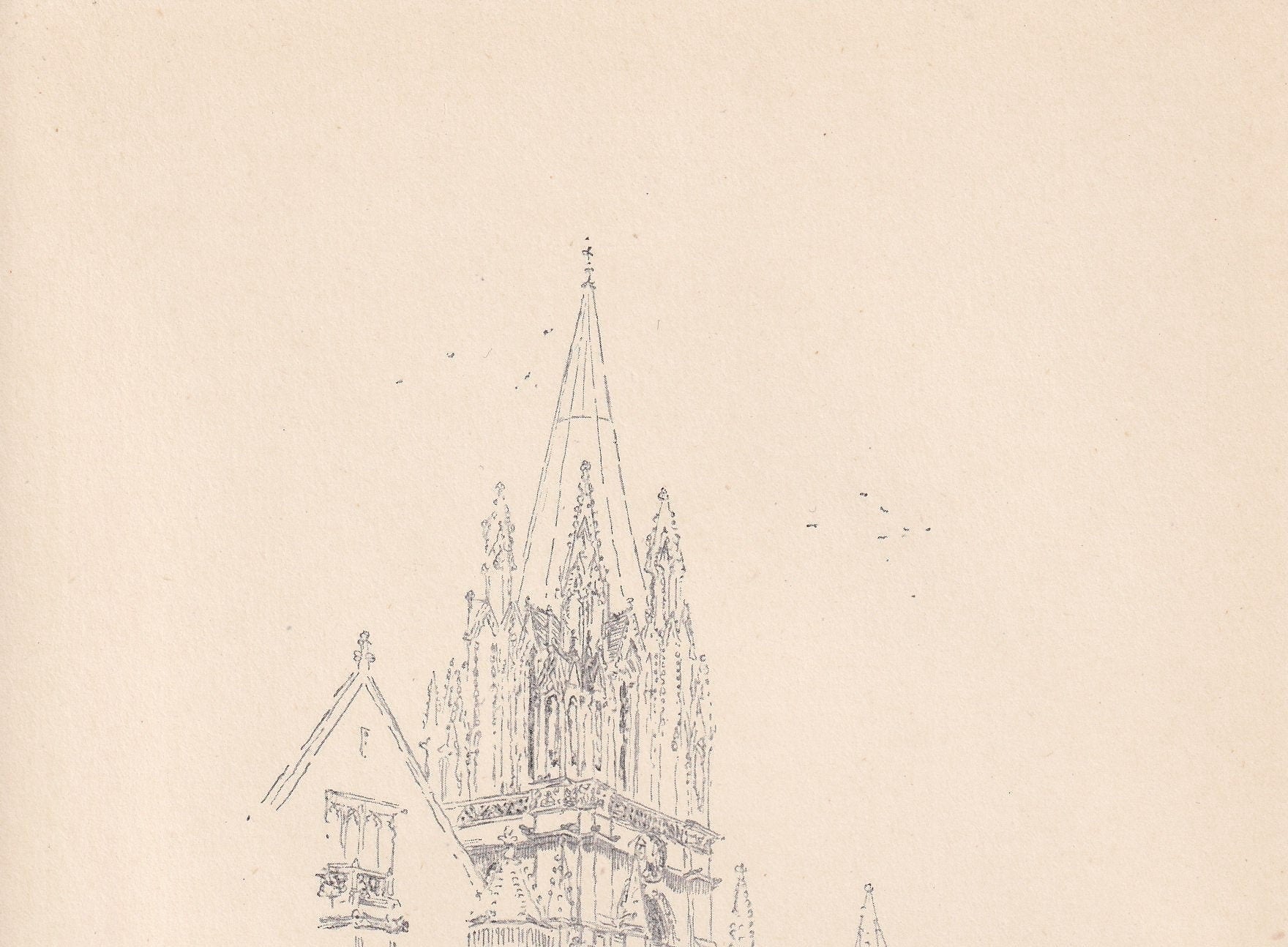 1923 OXFORD: St MARY The VIRGIN Church - Antique Oxford Print - Oxford University Print - Oxford Wall Art - 8.75 x 6 Inches