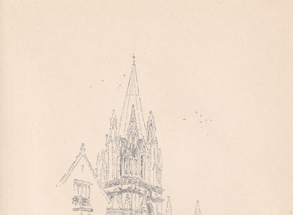 1923 OXFORD: St MARY The VIRGIN Church - Antique Oxford Print - Oxford University Print - Oxford Wall Art - 8.75 x 6 Inches