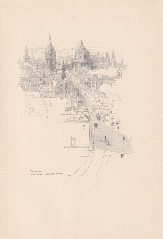 1923 OXFORD: FROM ABOVE - Antique Oxford Print - Oxford University Print - Oxford Wall Art - 8.75 x 6 Inches