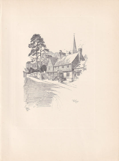1929 WITLEY - Antique Surrey Print - Surrey Drawing - Surrey Wall Art - Surrey Gift Idea - 10.15 x 7.25 Inches