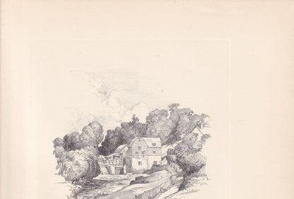 1929 DORKING: Castle Mill - Antique Surrey Print - Surrey Drawing - Surrey Wall Art - Surrey Gift Idea - 10.15 x 7.25 Inches