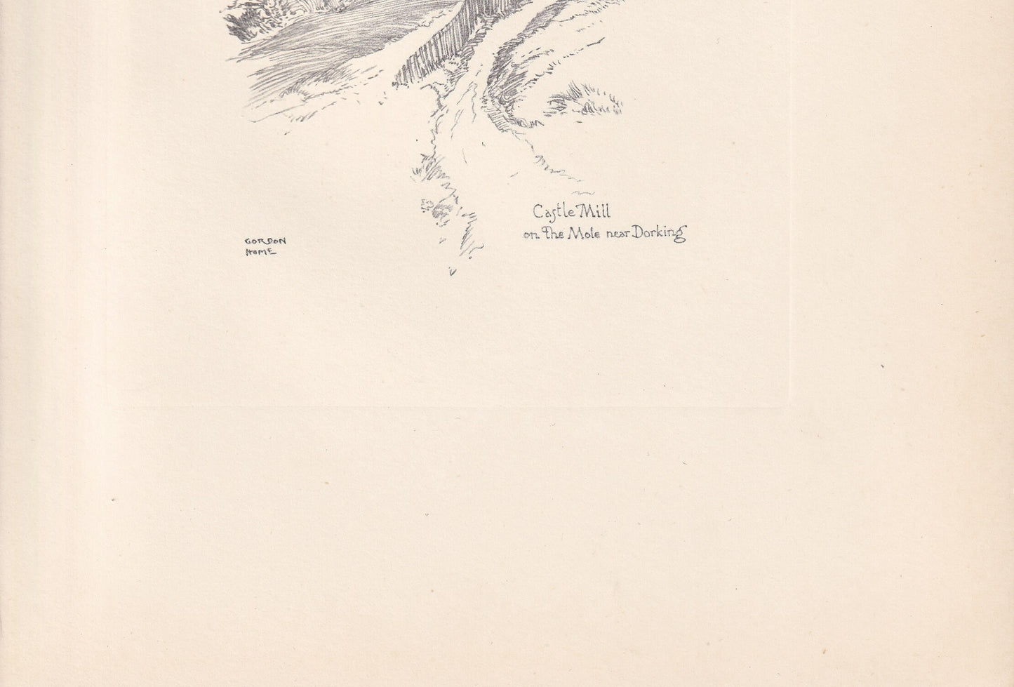 1929 DORKING: Castle Mill - Antique Surrey Print - Surrey Drawing - Surrey Wall Art - Surrey Gift Idea - 10.15 x 7.25 Inches