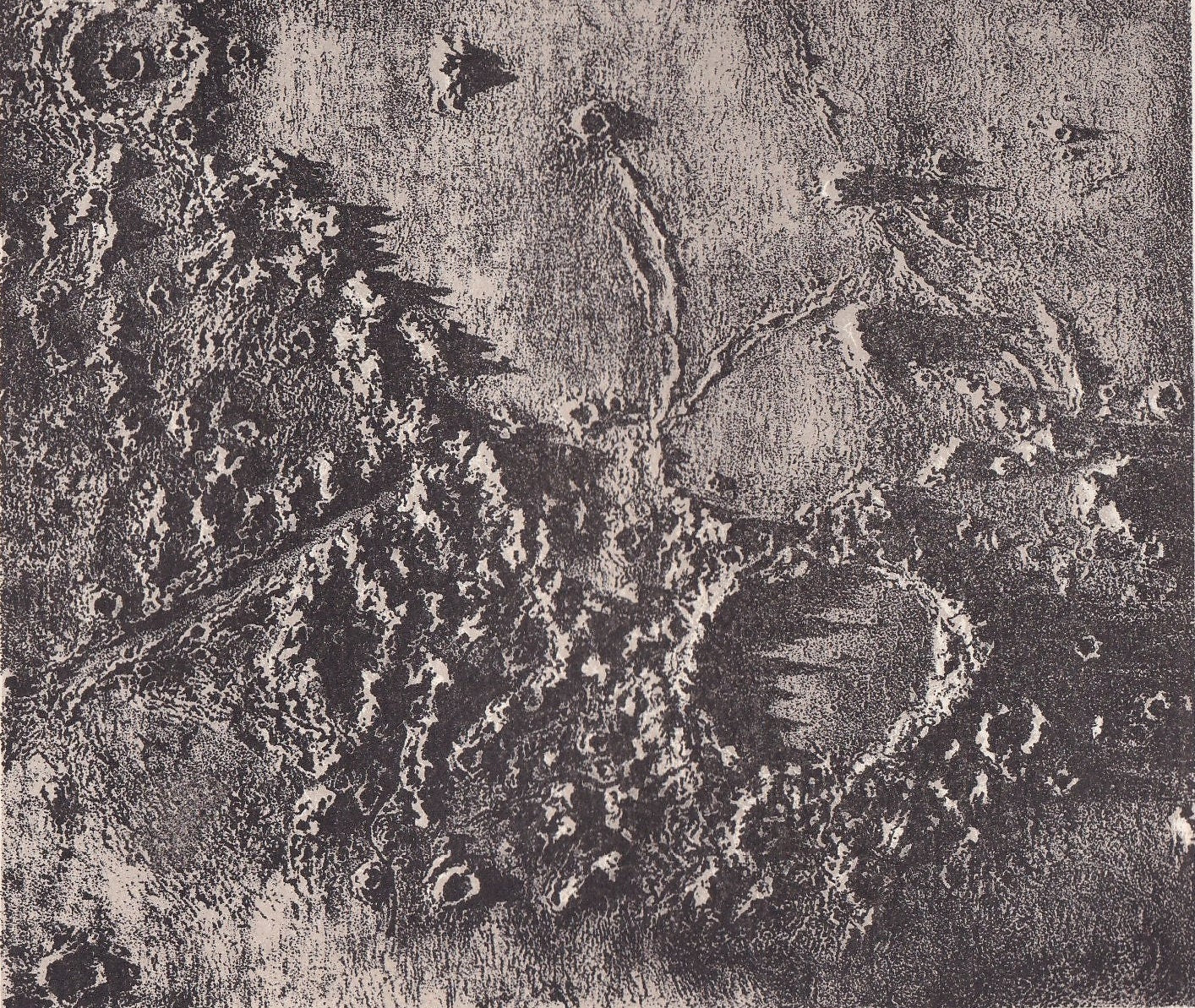 1905 MOON CRATER: PLATO Print - Astronomy Print, The Moon - Astronomy Wall Art - Original Antique Print - Nearly 120 Years Old