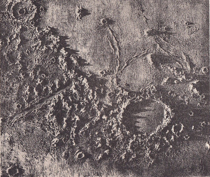 1905 MOON CRATER: PLATO Print - Astronomy Print, The Moon - Astronomy Wall Art - Original Antique Print - Nearly 120 Years Old