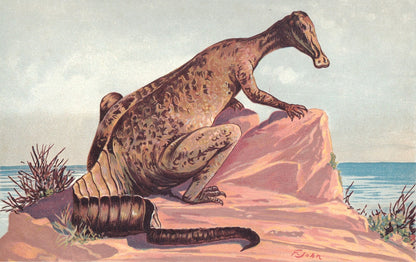 1902 HADROSAURUS DINOSAUR Print - Antique Dinosaur Print - Paleoart - Dinosaur Wall Art - 121 Years Old - 10.5 x 7.5 Inches