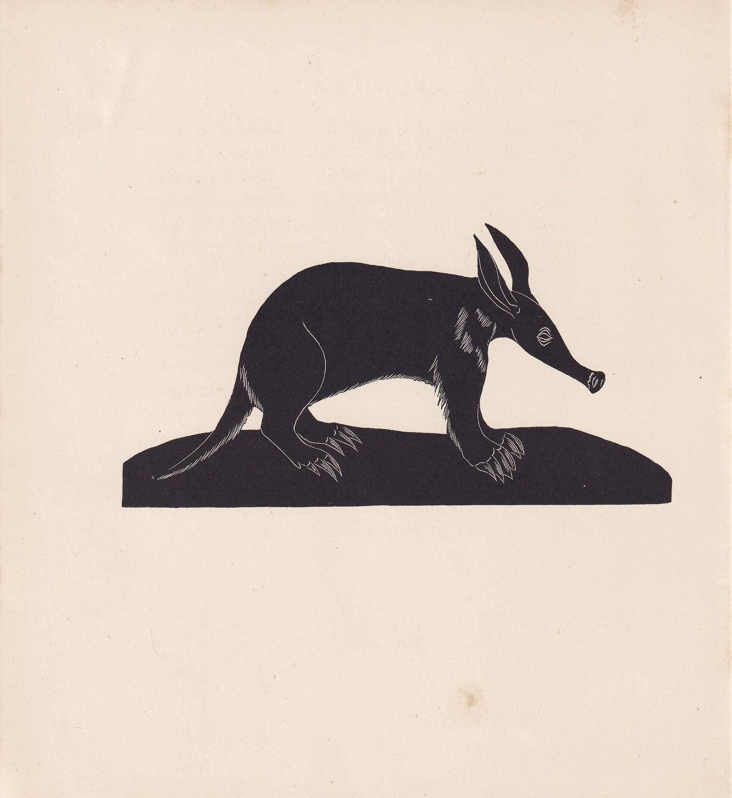 1929 AARDVARK Print Wood Engraving - Aardvark Wall Art - Zoology Print - Wildlife - Antique Animal Print - 94 Years Old - 8 x