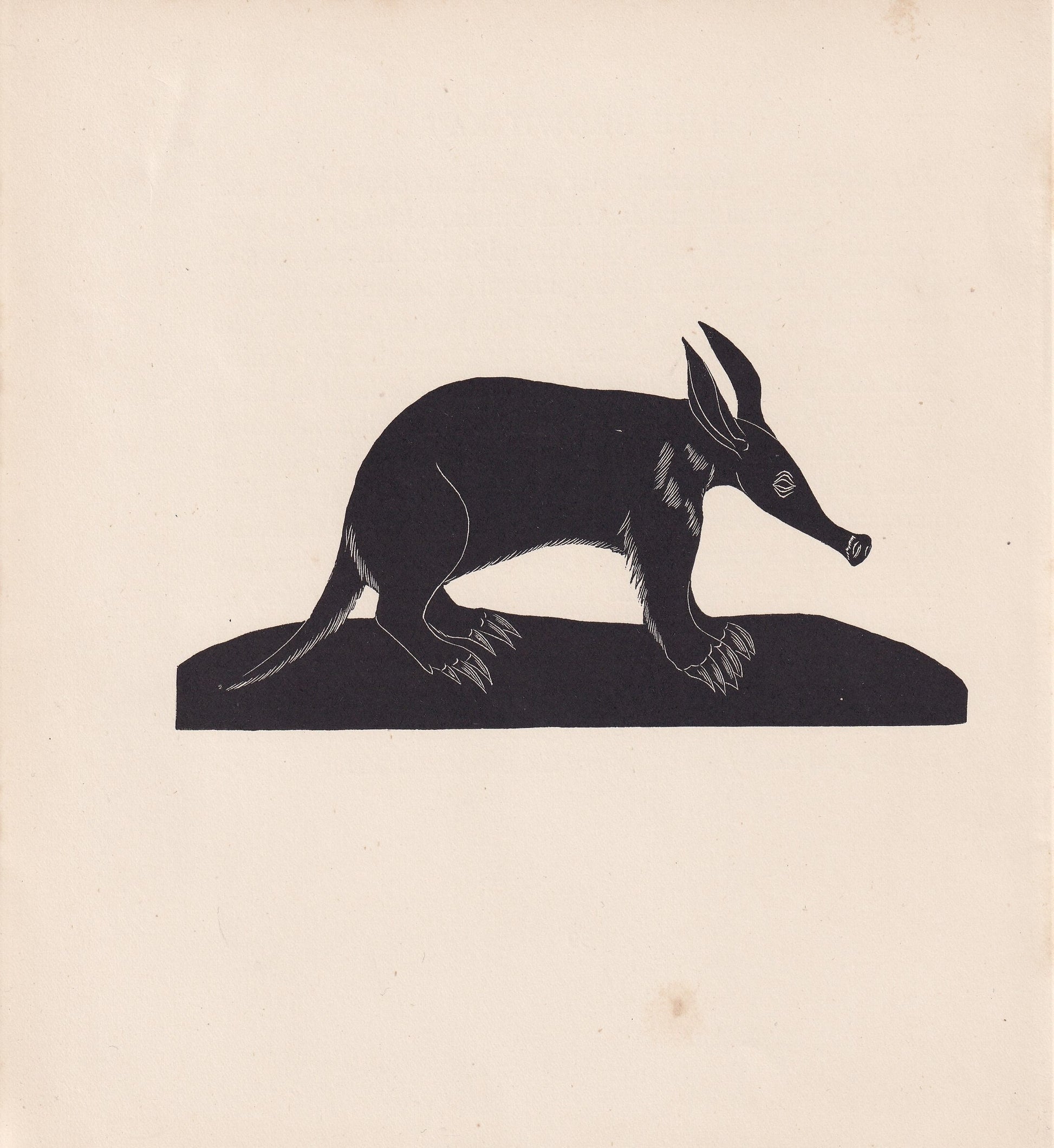 1929 AARDVARK Print Wood Engraving - Aardvark Wall Art - Zoology Print - Wildlife - Antique Animal Print - 94 Years Old - 8 x