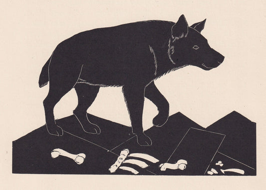 1929 HYENA Print Wood Engraving - Hyena Wall Art - Zoology Print - Wildlife - Antique Animal Print - 94 Years Old - 8 x 7.25 