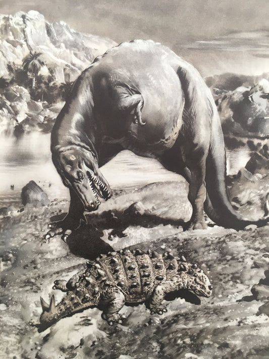 1960 GORGOSAURUS DINOSAUR Print - Prehistoric Animals Print - Paleoart - Dinosaur Decoration - 63 Years Old - 13.5 x 9.75 Inches
