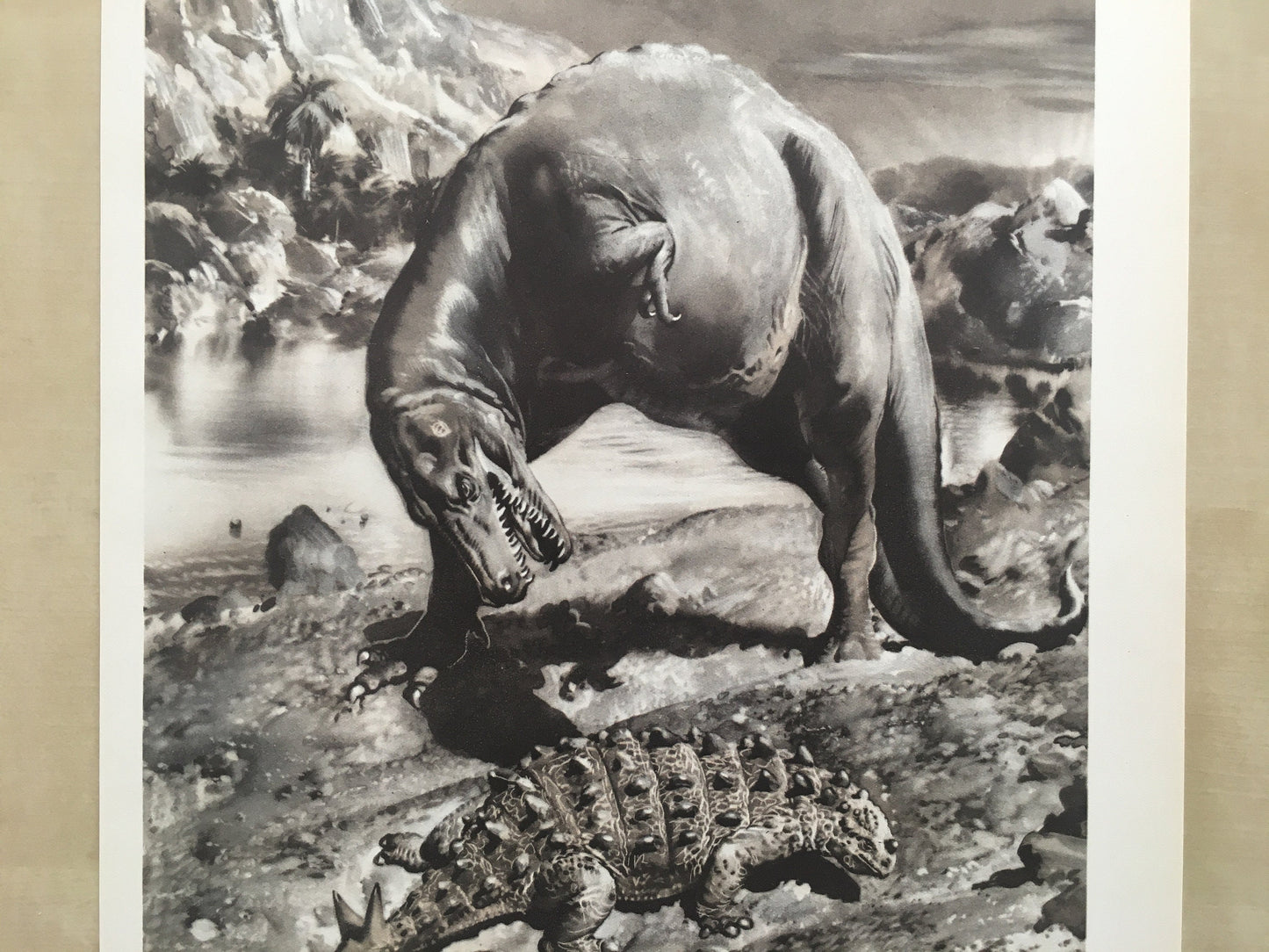 1960 GORGOSAURUS DINOSAUR Print - Prehistoric Animals Print - Paleoart - Dinosaur Decoration - 63 Years Old - 13.5 x 9.75 Inches