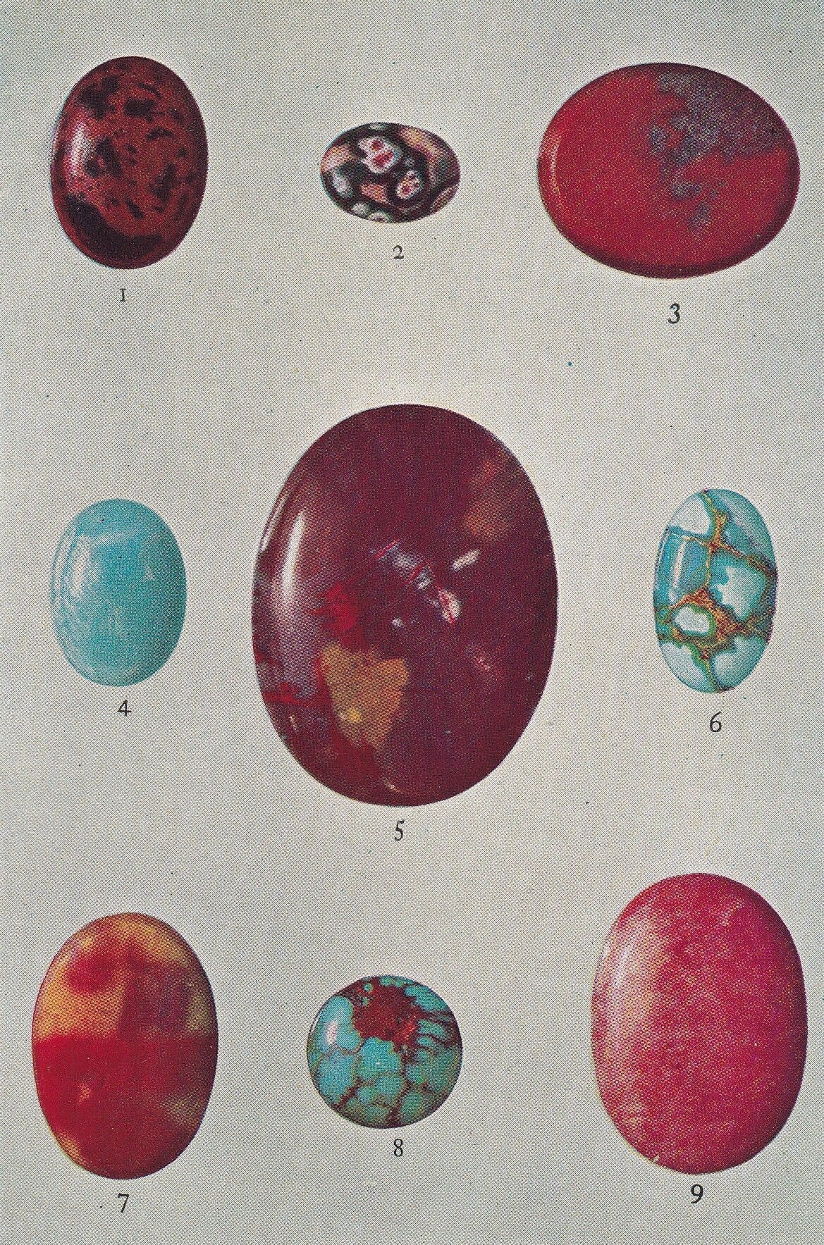 1934 SEMI-PRECIOUS STONES Print - Original Vintage Print - Mineral Print - Mineral Wall Art - 89 Years Old - 9.15 x 6 Inches