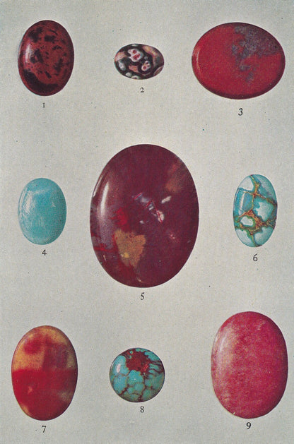 1934 SEMI-PRECIOUS STONES Print - Original Vintage Print - Mineral Print - Mineral Wall Art - 89 Years Old - 9.15 x 6 Inches