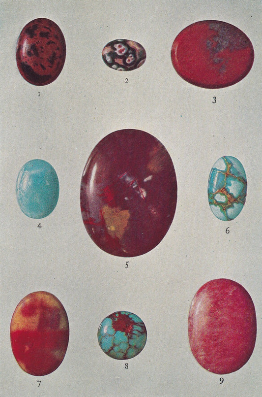 1934 SEMI-PRECIOUS STONES Print - Original Vintage Print - Mineral Print - Mineral Wall Art - 89 Years Old - 9.15 x 6 Inches