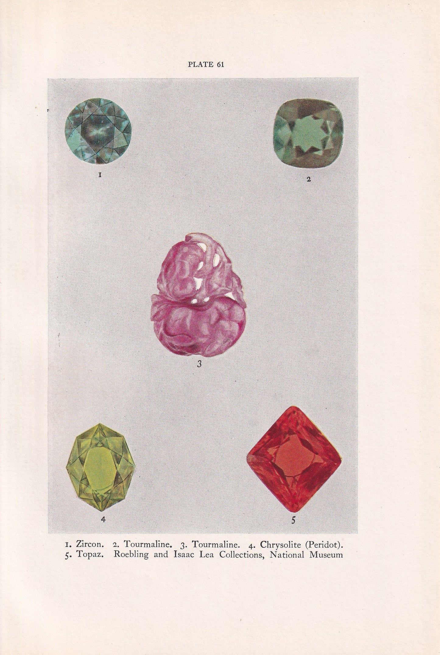 1934 SEMI-PRECIOUS STONES Print - Original Vintage Print - Mineral Print - Mineral Wall Art - 89 Years Old - 9.15 x 6 Inches