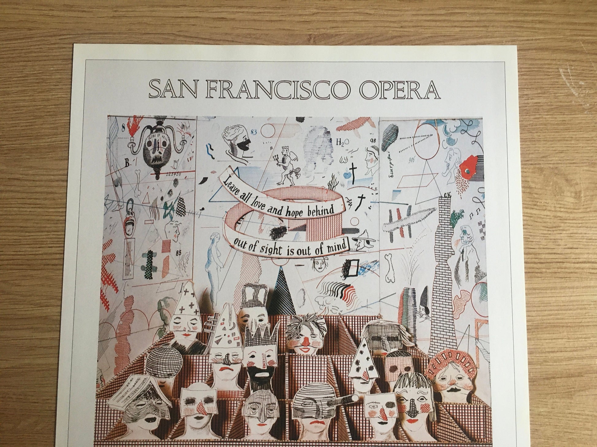 Vintage 1987 DAVID HOCKNEY Print - San Francisco Opera, Exhibition Poster - Hockney Wall Art - Hockney Poster - 10.25 x 14 Inches