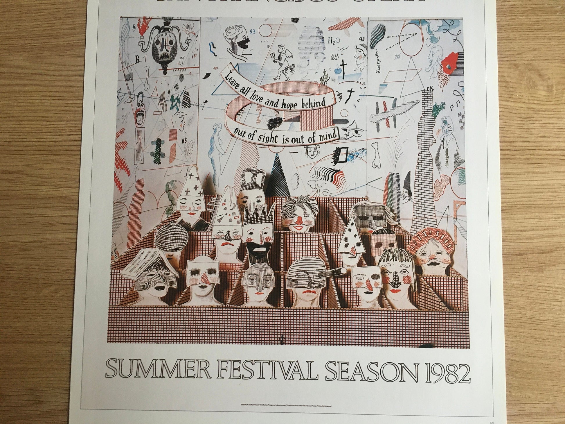 Vintage 1987 DAVID HOCKNEY Print - San Francisco Opera, Exhibition Poster - Hockney Wall Art - Hockney Poster - 10.25 x 14 Inches