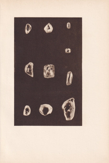 1934 UNCUT DIAMONDS Print - Original Vintage Print - Diamond Wall Art - Mineral Wall Art - 89 Years Old - 9.15 x 6 Inches