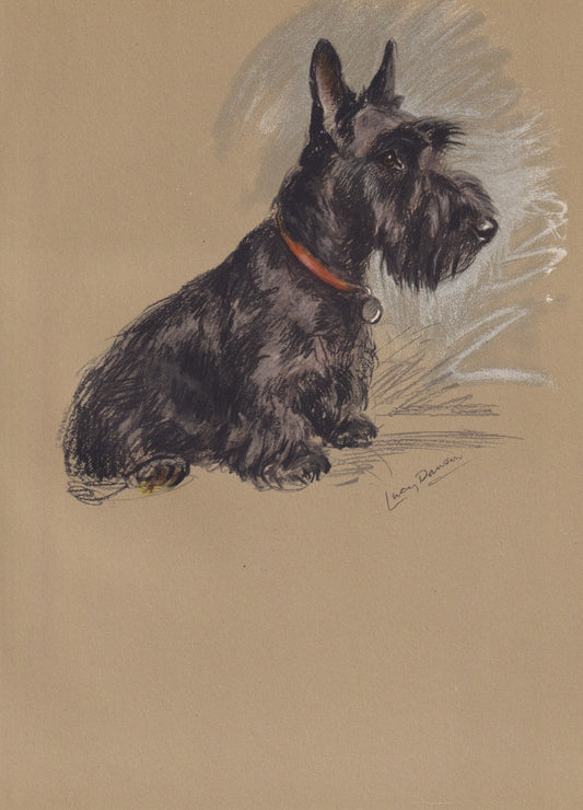 1946 SCOTTIE TERRIER DOG Print - Lucy Dawson - Scottie Art - Original Antique Dog Print - Dog Wall Art - Dog Gift - 7 x 9.5 Inches