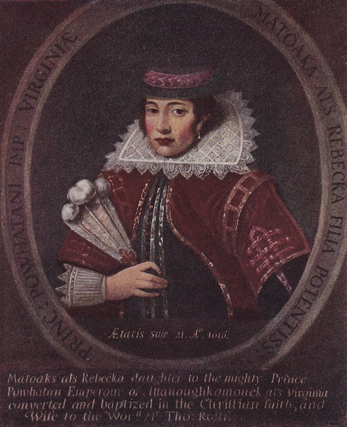 1934 POCAHONTAS NATIVE AMERICAN Print - Indian Print - Indigenous Wall Art - American History Print - 89 Years Old - 9.15 x 6