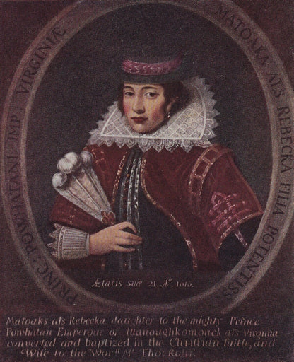 1934 POCAHONTAS NATIVE AMERICAN Print - Indian Print - Indigenous Wall Art - American History Print - 89 Years Old - 9.15 x 6