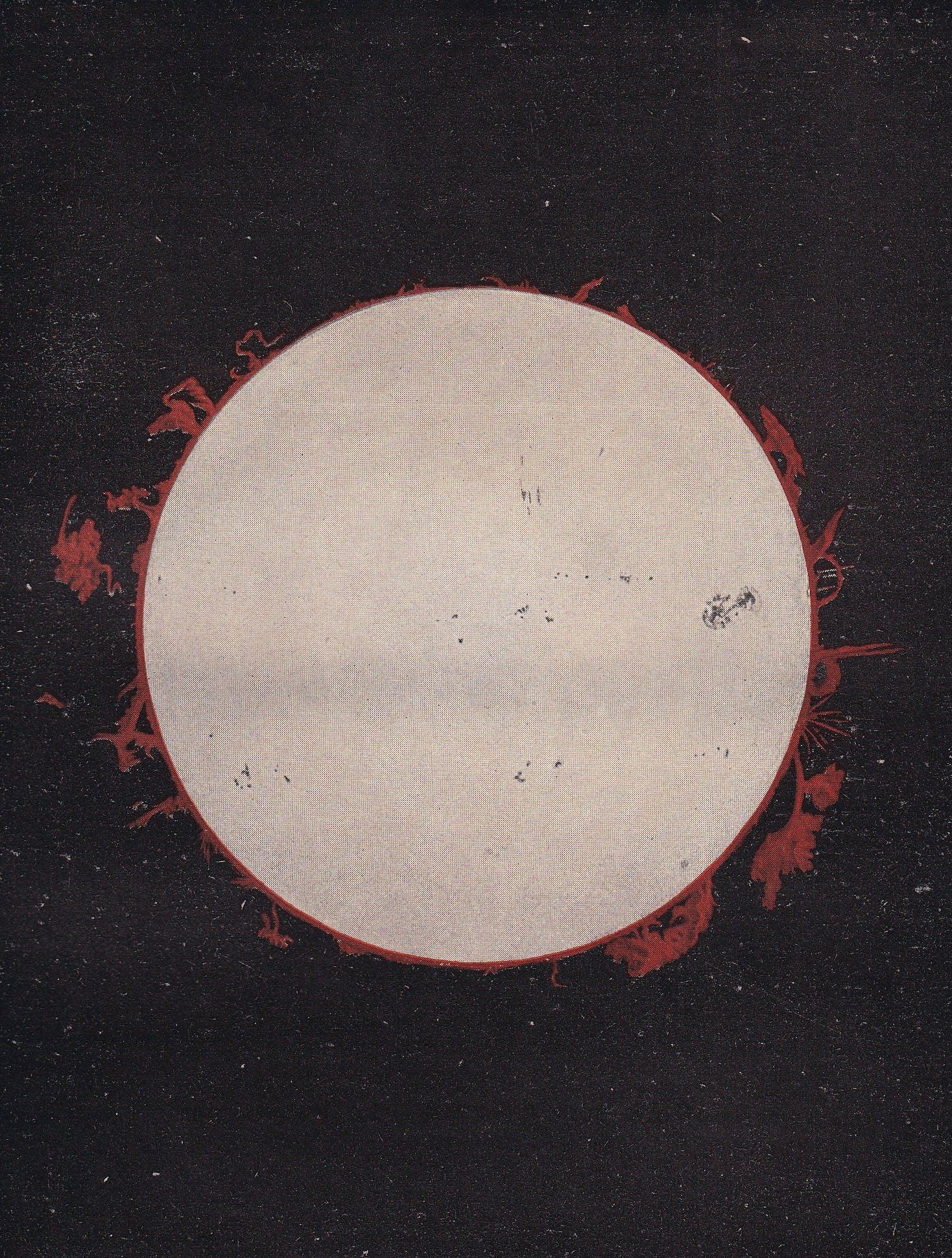 1900 SOLAR PROMINENCE Print - Solar Filament - Sun Print - Astronomy Print - Original Vintage Print - 124 Years Old - 7.75 x 