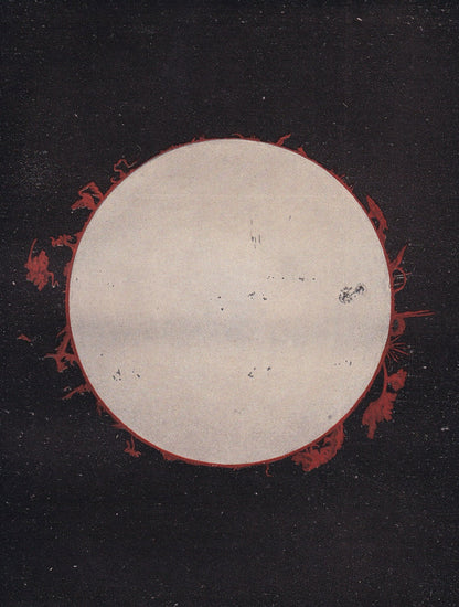 1900 SOLAR PROMINENCE Print - Solar Filament - Sun Print - Astronomy Print - Original Vintage Print - 124 Years Old - 7.75 x 