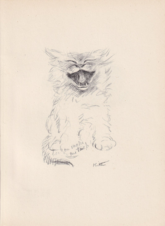 1946 CAT Print - Lucy Dawson - Cat Art - Original Antique Cat Print - Cat Wall Art - Cat Gift - 7 x 9.5 Inches