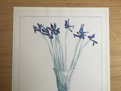 Vintage 1987 DAVID HOCKNEY Print - "Still Life with Flowers", Exhibition Poster - Hockney Wall Art - Hockney Poster - 10.25 x 14 Inches