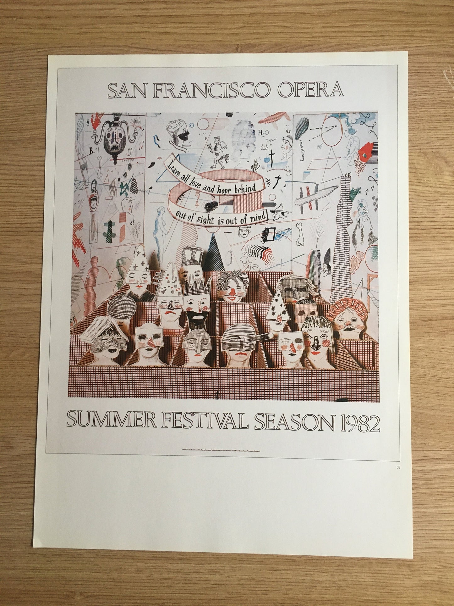 Vintage 1987 DAVID HOCKNEY Print - San Francisco Opera, Exhibition Poster - Hockney Wall Art - Hockney Poster - 10.25 x 14 Inches