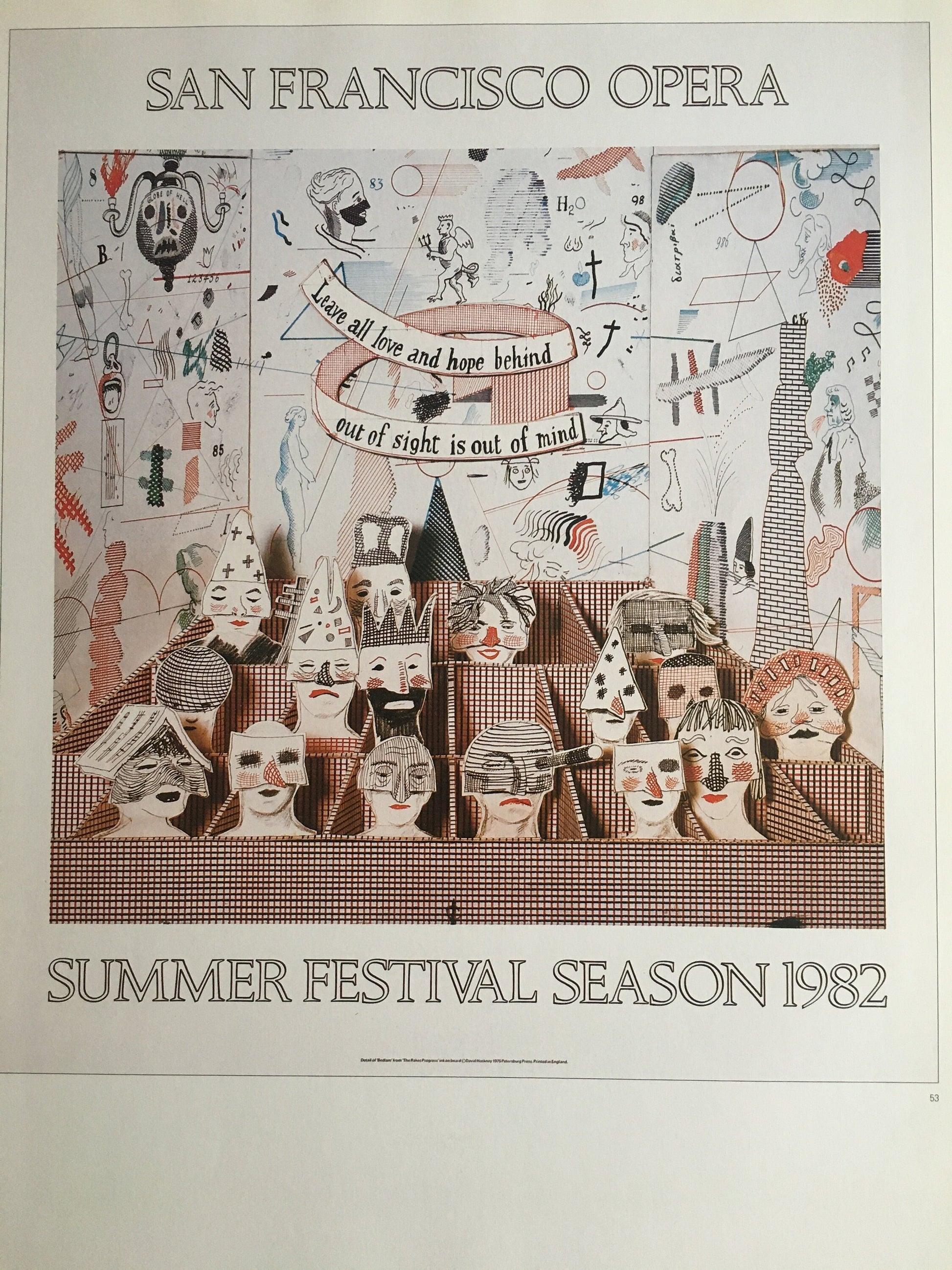 Vintage 1987 DAVID HOCKNEY Print - San Francisco Opera, Exhibition Poster - Hockney Wall Art - Hockney Poster - 10.25 x 14 Inches