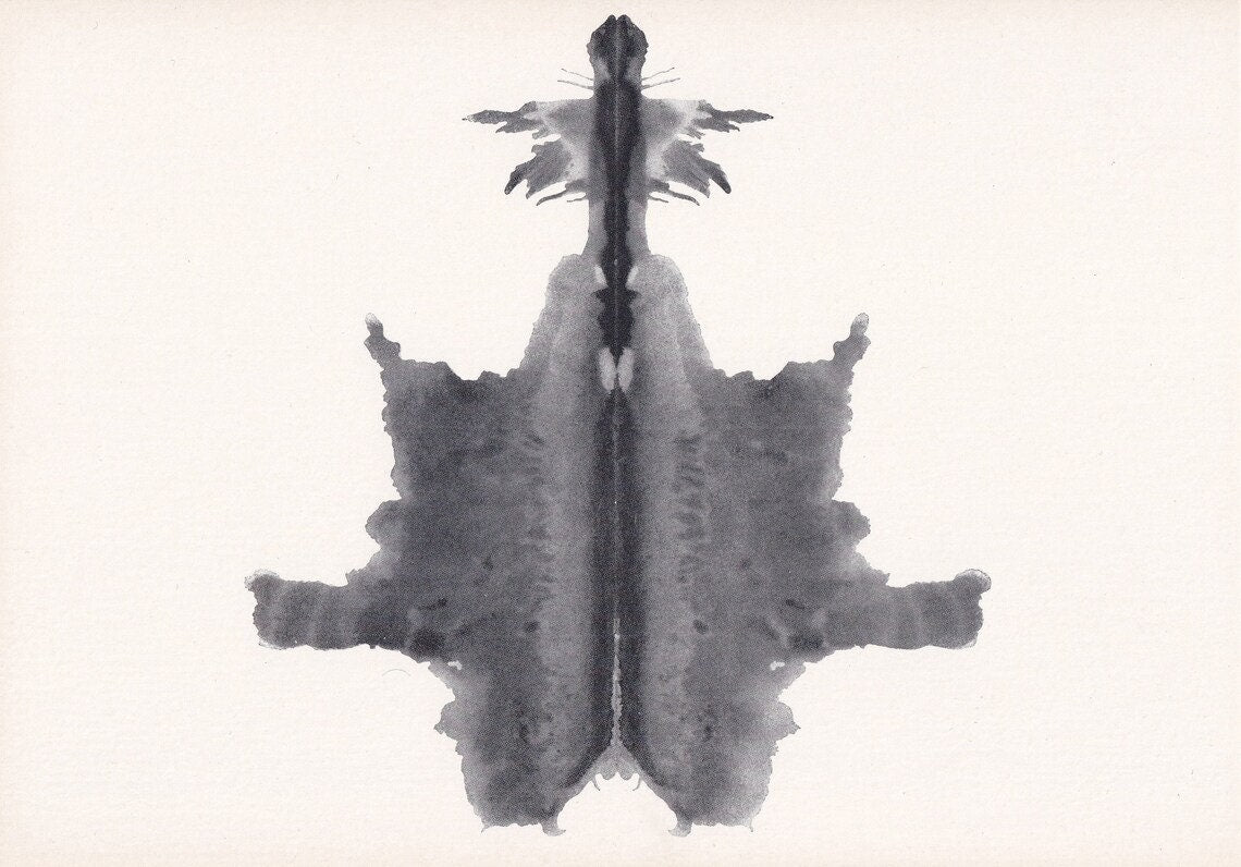 1948 RORSCHACH INKBLOT TEST Card - Inkblot Test Print - Psychology Wall Art - Psychiatry Wall Art - Inkblot Wall Art - 9.5 x 6.7 Inches
