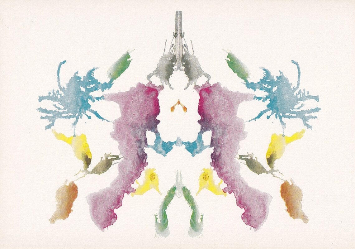 1948 RORSCHACH INKBLOT TEST Card - Inkblot Test Print - Psychology Wall Art - Psychiatry Wall Art - Inkblot Wall Art - 9.5 x 6.7 Inches